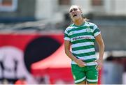 3 June 2023; Jessica Gargan of Shamrock Rovers reacts during the SSE Airtricity Women's Premier Division match between Bohemians and Shamrock Rovers at Dalymount Park in Dublin. Photo by Seb Daly/Sportsfile