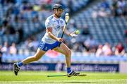 3 June 2023; Niall Garland of Monaghan shoots to score his side's third goal despite the hurl of Lancashire's Shane Nugent during the Lory Meagher Cup Final match between Monaghan and Lancashire at Croke Park in Dublin. Photo by Harry Murphy/Sportsfile