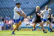 3 June 2023; Niall Garland of Monaghan shoots to score his side's third goal during the Lory Meagher Cup Final match between Monaghan and Lancashire at Croke Park in Dublin. Photo by Harry Murphy/Sportsfile