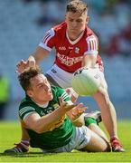 3 June 2023; Dara Moynihan of Kerry is tackled by Kevin O' Donovan of Cork during the GAA Football All-Ireland Senior Championship Round 2 match between Cork and Kerry at Páirc Ui Chaoimh in Cork. Photo by Eóin Noonan/Sportsfile