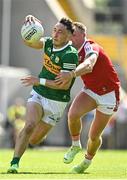 3 June 2023; Paudie Clifford of Kerry is tackled by Brian Hurley of Cork during the GAA Football All-Ireland Senior Championship Round 2 match between Cork and Kerry at Páirc Ui Chaoimh in Cork. Photo by Eóin Noonan/Sportsfile