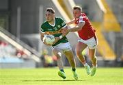 3 June 2023; Paudie Clifford of Kerry is tackled by Brian Hurley of Cork during the GAA Football All-Ireland Senior Championship Round 2 match between Cork and Kerry at Páirc Ui Chaoimh in Cork. Photo by Eóin Noonan/Sportsfile