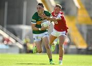 3 June 2023; Paudie Clifford of Kerry is tackled by Brian Hurley of Cork during the GAA Football All-Ireland Senior Championship Round 2 match between Cork and Kerry at Páirc Ui Chaoimh in Cork. Photo by Eóin Noonan/Sportsfile