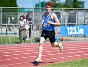 3 June 2023; Lughaidh Mallon of Rathmore Belfast, on his way to winning the senior boys 1500m during the 123.ie All Ireland Schools' Track and Field Championships at Tullamore in Offaly. Photo by Sam Barnes/Sportsfile