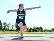 3 June 2023; Liam Granville of Belvedere College, Dublin, on his way to winning the senior boys discus during the 123.ie All Ireland Schools' Track and Field Championships at Tullamore in Offaly. Photo by Sam Barnes/Sportsfile