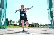 3 June 2023; Liam Granville of Belvedere College, Dublin, on his way to winning the senior boys discus during the 123.ie All Ireland Schools' Track and Field Championships at Tullamore in Offaly. Photo by Sam Barnes/Sportsfile