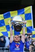 3 June 2023; Wicklow captain John Henderson lifts the Nickey Rackard Cup after their side's victory in the Nickey Rackard Cup Final match between Donegal and Wicklow at Croke Park in Dublin. Photo by Harry Murphy/Sportsfile