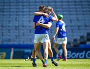 3 June 2023; Martin O Brien, 4, and Ben Kearney of Wicklow after their side's victory in the Nickey Rackard Cup Final match between Donegal and Wicklow at Croke Park in Dublin. Photo by Harry Murphy/Sportsfile