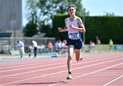 3 June 2023; Sean Cronin of Coláiste Ghlór na Mara, Dublin, on his way to winning the intermediate boys 1500m during the 123.ie All Ireland Schools' Track and Field Championships at Tullamore in Offaly. Photo by Sam Barnes/Sportsfile