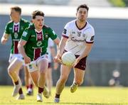 3 June 2023; Ian Burke of Galway in action against Stephen Smith of Westmeath during the GAA Football All-Ireland Senior Championship Round 2 match between Westmeath and Galway at TEG Cusack Park in Mullingar, Westmeath. Photo by Matt Browne/Sportsfile