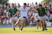 3 June 2023; Tomo Culhane of Westmeath in action against Jack Smith of Galway during the GAA Football All-Ireland Senior Championship Round 2 match between Westmeath and Galway at TEG Cusack Park in Mullingar, Westmeath. Photo by Matt Browne/Sportsfile