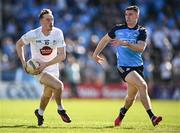 3 June 2023; Paddy McDermott of Kildare in action against Lee Gannon of Dublin during the GAA Football All-Ireland Senior Championship Round 2 match between Kildare and Dublin at UPMC Nowlan Park in Kilkenny. Photo by Piaras Ó Mídheach/Sportsfile