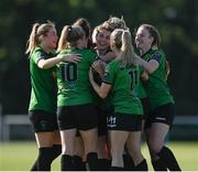 3 June 2023; Peamount players celebrate after Karen Duggan scored her side's fifth goal during the SSE Airtricity Women's Premier Division match between Peamount United and Athlone Town at PRL Park in Greenogue, Dublin. Photo by Stephen Marken/Sportsfile