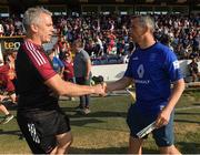 3 June 2023; Galway manager Padraic Joyce with Westmeath Manager Dessie Dolan after the GAA Football All-Ireland Senior Championship Round 2 match between Westmeath and Galway at TEG Cusack Park in Mullingar, Westmeath. Photo by Matt Browne/Sportsfile