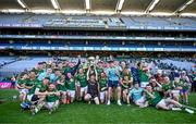 3 June 2023; Meath players celebrate with the trophy after their side's victory in the Christy Ring Cup Final match between Derry and Meath at Croke Park in Dublin. Photo by Harry Murphy/Sportsfile