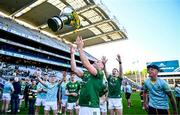 3 June 2023; James Toher of Meath celebrates with the trophy after his side's victory in the Christy Ring Cup Final match between Derry and Meath at Croke Park in Dublin. Photo by Harry Murphy/Sportsfile