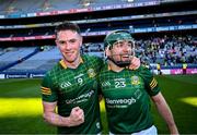 3 June 2023; Martin Healy and Padraig O'Hanrahan of Meath after their side's victory in the Christy Ring Cup Final match between Derry and Meath at Croke Park in Dublin. Photo by Harry Murphy/Sportsfile