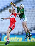 3 June 2023; Corey O Reilly of Derry in action against Simon Ennis of Meath during the Christy Ring Cup Final match between Derry and Meath at Croke Park in Dublin. Photo by Harry Murphy/Sportsfile