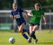 3 June 2023; Ellen Dolan of Peamount United in action against Madison Gibson of Athlone Town during the SSE Airtricity Women's Premier Division match between Peamount United and Athlone Town at PRL Park in Greenogue, Dublin. Photo by Stephen Marken/Sportsfile
