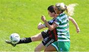 3 June 2023; Kira Bates Crosbie of Bohemians in action against Savannah McCarthy of Shamrock Rovers during the SSE Airtricity Women's Premier Division match between Bohemians and Shamrock Rovers at Dalymount Park in Dublin. Photo by Seb Daly/Sportsfile