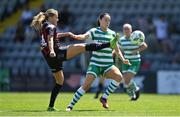 3 June 2023; Sarah Rowe of Bohemians in action against Aoife Kelly of Shamrock Rovers during the SSE Airtricity Women's Premier Division match between Bohemians and Shamrock Rovers at Dalymount Park in Dublin. Photo by Seb Daly/Sportsfile