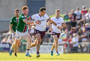 3 June 2023; Cillian McDaid of Galway in action against Ronan Wallace of Westmeath during the GAA Football All-Ireland Senior Championship Round 2 match between Westmeath and Galway at TEG Cusack Park in Mullingar, Westmeath. Photo by Matt Browne/Sportsfile