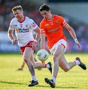 3 June 2023; Rory Grugan of Armagh in action against Michael O’Neill of Tyrone during the GAA Football All-Ireland Senior Championship Round 2 match between Tyrone and Armagh at O'Neill's Healy Park in Omagh, Tyrone. Photo by Brendan Moran/Sportsfile