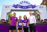 4 June 2023; In attendance at 2023 Vhi Women’s Mini Marathon is, from left, Vhi ambassador David Gillick, Vhi ambassador Aimee Connolly, Vhi head of corporate communications Brighid Smyth and Vhi chief executive officer Brian Walsh. More than 20,000 Women from all over the country took to the streets of Dublin to run, walk and jog the 10km route, raising much needed funds for hundreds of charities around the country. For further information please log on to www.vhiwomensminimarathon.ie Photo by Stephen McCarthy/Sportsfile