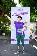 4 June 2023; Aisling Cunningham from Bray, Wicklow with Robbin McCarthy, 10 months, before the 2023 Vhi Women’s Mini Marathon. More than 20,000 women from all over the country took to the streets of Dublin to run, walk and jog the 10km route, raising much needed funds for hundreds of charities. For further information please log on to www.vhiwomensminimarathon.ie. Photo by Sam Barnes/Sportsfile