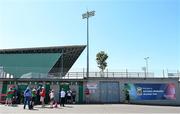 4 June 2023; Supporters await entry to the stadium before the GAA Football All-Ireland Senior Championship Round 2 match between Mayo and Louth at Hastings Insurance MacHale Park in Castlebar, Mayo. Photo by Seb Daly/Sportsfile