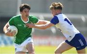 4 June 2023; Colm McSweeney of Limerick in action against Joe Prendergast of Wicklow during the Tailteann Cup Group 3 Round 3 match between Limerick and Wicklow at Laois Hire O'Moore Park in Portlaoise, Laois. Photo by Matt Browne/Sportsfile