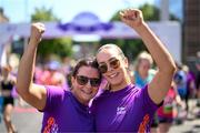 4 June 2023; Elaine, left, and Ellie Bennett from Rathfarnham, Dublin during the 2023 Vhi Women’s Mini Marathon. More than 20,000 women from all over the country took to the streets of Dublin to run, walk and jog the 10km route, raising much needed funds for hundreds of charities. For further information please log on to www.vhiwomensminimarathon.ie. Photo by Stephen McCarthy/Sportsfile