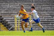 4 June 2023; Manus Doherty of Clare in action against Stephen O’Hanlon of Monaghan during the GAA Football All-Ireland Senior Championship Round 2 match between Monaghan and Clare at St Tiernach's Park in Clones, Monaghan. Photo by Daire Brennan/Sportsfile