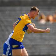 4 June 2023; Darragh Bohannon of Clare celebrates after scoring his side's first goal during the GAA Football All-Ireland Senior Championship Round 2 match between Monaghan and Clare at St Tiernach's Park in Clones, Monaghan. Photo by Daire Brennan/Sportsfile