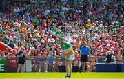 4 June 2023; Supporters look on as Adam Screeney of Offaly prepares to take a free during the O’Neills.com GAA Hurling All-Ireland U20 Championship Final match between Cork and Offaly at FBD Semple Stadium in Thurles, Tipperary. Photo by Michael P Ryan/Sportsfile