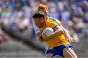 4 June 2023; Keelan Sexton of Clare in action against Ryan O'Toole of Monaghan during the GAA Football All-Ireland Senior Championship Round 2 match between Monaghan and Clare at St Tiernach's Park in Clones, Monaghan. Photo by Daire Brennan/Sportsfile