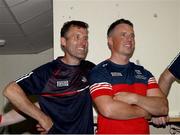 4 June 2023; Cork manager Ben O'Connor, left, and coach Anthony Nash  after the O’Neills.com GAA Hurling All-Ireland U20 Championship Final match between Cork and Offaly at FBD Semple Stadium in Thurles, Tipperary. Photo by Michael P Ryan/Sportsfile