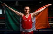 9 June 2023; Kellie Harrington during a Team Ireland Boxing squad announcement in advance of the 2023 European Games at the Sport Ireland Institute in Dublin. The Olympic Federation of Ireland has today named the twelve boxers who will contest the European Games this month. The multi-sport Games offers a key opportunity for Team Ireland boxers to achieve Olympic Qualification with up to four Paris 2024 quota spots across each boxing category to be awarded at Krakow 2023. Photo by David Fitzgerald/Sportsfile
