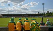 4 June 2023; Donegal supporters stand in the terrace before the GAA Football All-Ireland Senior Championship Round 2 match between Donegal and Derry at MacCumhaill Park in Ballybofey, Donegal. Photo by Brendan Moran/Sportsfile