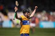4 June 2023; Michael Collins of Clare celebrates at the final whistle after the Electric Ireland GAA Hurling All-Ireland Minor Championship Final match between Clare and Galway at FBD Semple Stadium in Thurles, Tipperary. Photo by Michael P Ryan/Sportsfile