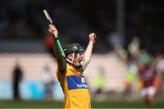 4 June 2023; Michael Collins of Clare celebrates at the final whistle after the Electric Ireland GAA Hurling All-Ireland Minor Championship Final match between Clare and Galway at FBD Semple Stadium in Thurles, Tipperary. Photo by Michael P Ryan/Sportsfile