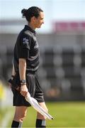 4 June 2023; Standby referee Margaret Farrelly during the Tailteann Cup Group 3 Round 3 match between Longford and Carlow at Laois Hire O'Moore Park in Portlaoise, Laois. Photo by Matt Browne/Sportsfile