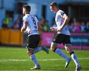5 June 2023; Patrick Hoban of Dundalk after scoring his side's first goal from a penalty during the SSE Airtricity Men's Premier Division match between Dundalk and UCD at Oriel Park in Dundalk, Louth. Photo by Stephen Marken/Sportsfile