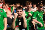 5 June 2023; Cork City supporters celebrate after Daniel Krezic of Cork City scored his side's second goal during the SSE Airtricity Men's Premier Division match between Cork City and Bohemians at Turner's Cross in Cork. Photo by Eóin Noonan/Sportsfile