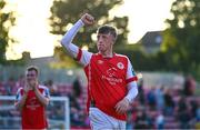 5 June 2023; Chris Forrester of St Patrick's Athletic after his side's victory in the SSE Airtricity Men's Premier Division match between St Patrick's Athletic and Derry City at Richmond Park in Dublin. Photo by Harry Murphy/Sportsfile