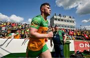 4 June 2023; Patrick McBrearty of Donegal runs onto the pitch before the GAA Football All-Ireland Senior Championship Round 2 match between Donegal and Derry at MacCumhaill Park in Ballybofey, Donegal. Photo by Brendan Moran/Sportsfile