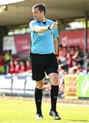 5 June 2023; Referee Rob Harvey during the SSE Airtricity Men's Premier Division match between Cork City and Bohemians at Turner's Cross in Cork. Photo by Eóin Noonan/Sportsfile