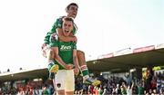 5 June 2023; Matt Healy of Cork City celebrates with teammate Barry Coffey after scoring his side's first goal during the SSE Airtricity Men's Premier Division match between Cork City and Bohemians at Turner's Cross in Cork. Photo by Eóin Noonan/Sportsfile