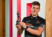 7 June 2023; PwC GAA/GPA Player of the Month for May in football, Shane McGuigan of Derry, with his award at PwC offices in Dublin. Photo by Sam Barnes/Sportsfile