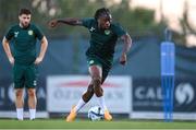 7 June 2023; Michael Obafemi during a Republic of Ireland training session at Calista Sports Centre in Antalya, Turkey. Photo by Stephen McCarthy/Sportsfile